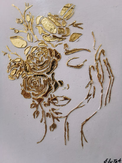 Lienzo con textura dorado. Others Figurative