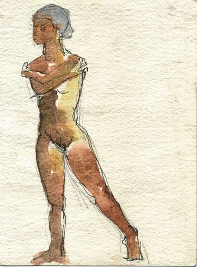 Valentina 05 Acuarela Papel Desnudos
