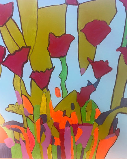Las Flores Silvestres Acrylic Canvas Floral Painting