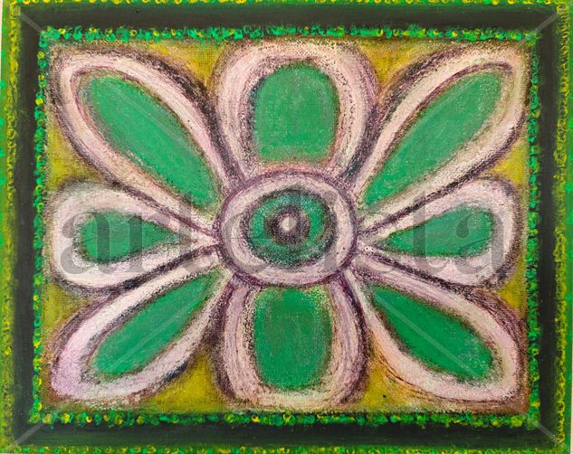 FlorAzteca Media Mixta Lienzo Floral