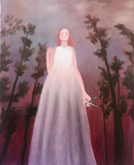 She lives in woods Oil Paper Others