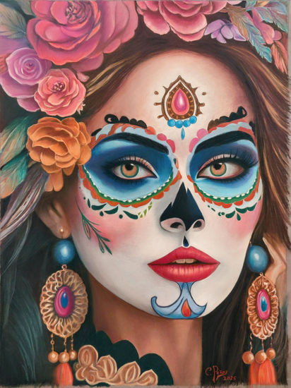 LA CATRINA Pastel Papel Retrato