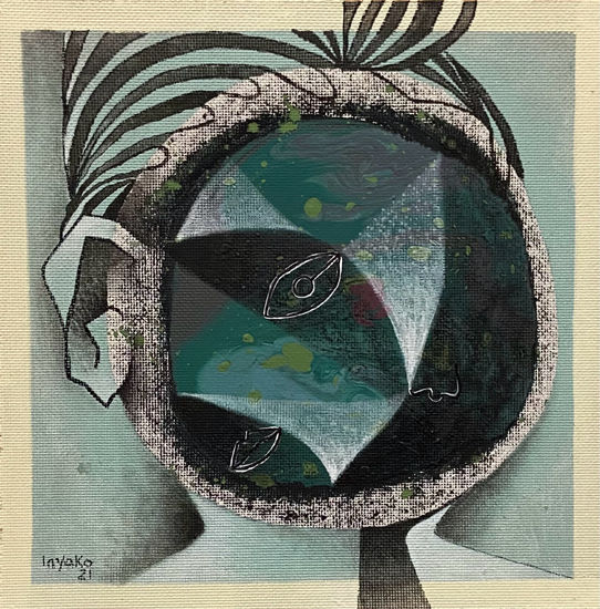 Retrato de agua Mixed media Panel Portrait