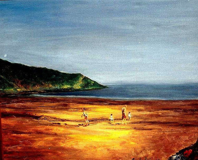 En la playa Oil Canvas Landscaping