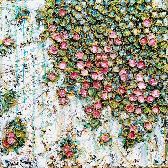 Naturaleza comprometida 7 Mixed media Panel Floral Painting