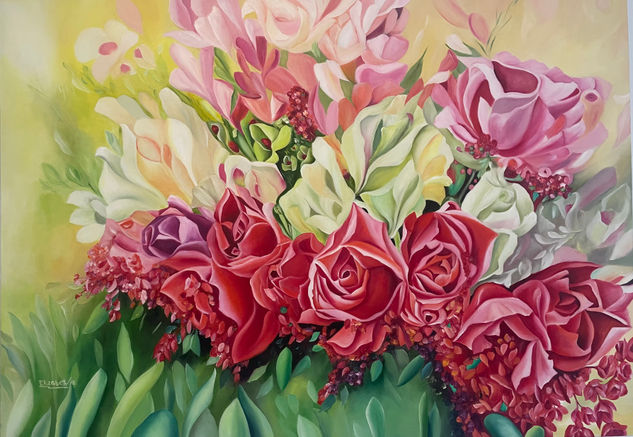 CELEBRACIÓN FLORAL Óleo Lienzo Floral