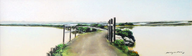 Camino en salinas Carboneros VII Pastel Papel Paisaje