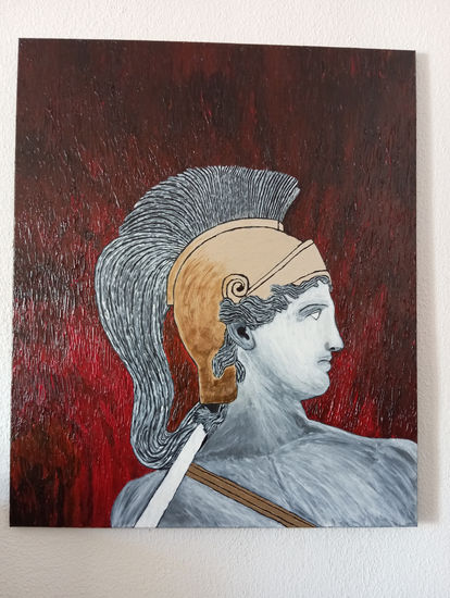 Soldado Griego Acrylic Canvas Portrait
