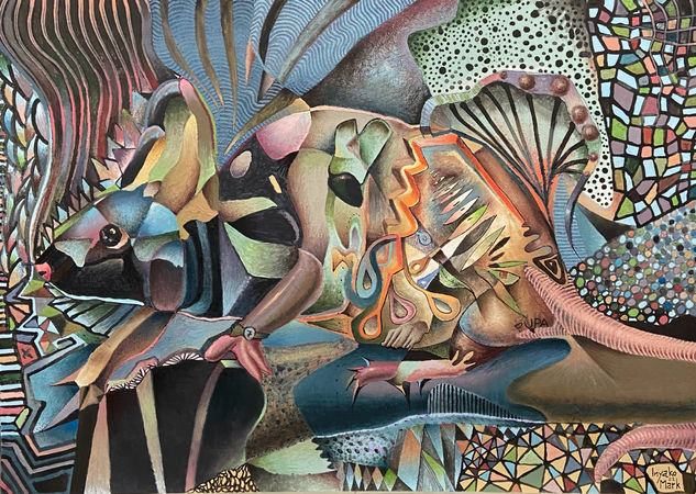 Rataleón renacido Mixed media Canvas Animals