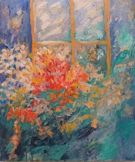 LA FINESTRA Oil Canvas Floral Painting