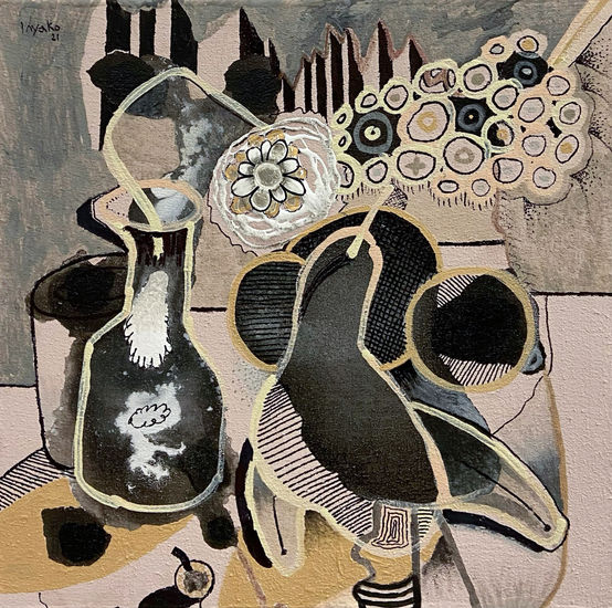 Bodegón de hormigón armado Mixed media Canvas Still Life Paintings