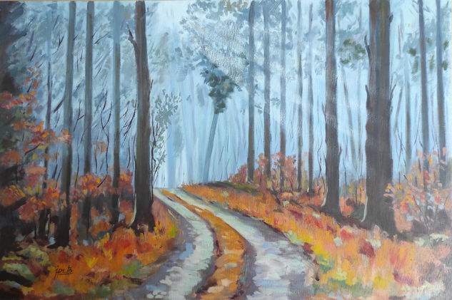 paisaje de otoño Oil Panel Landscaping