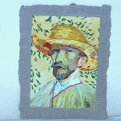 Apropiación Autorretrato  de Vang Gogh Oil Card Landscaping