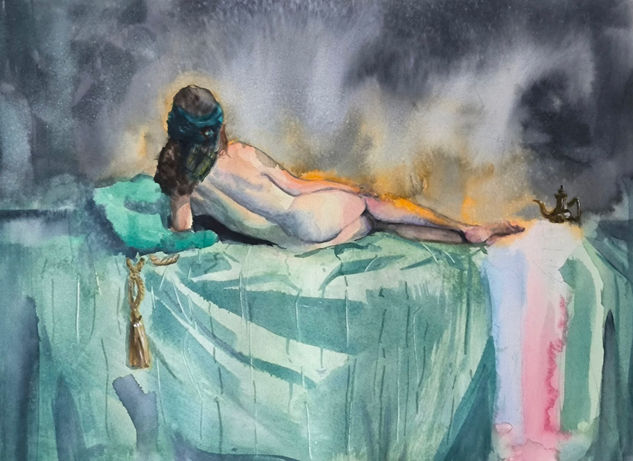 Lucy in the sky Acuarela Papel Desnudos
