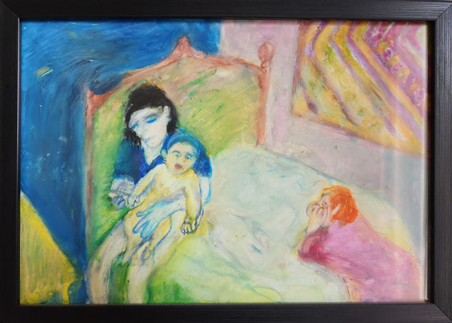 Expectation and Arrival Pastel Paper Figure Painting