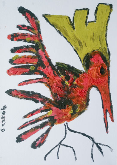 Exotic bird IV Oil Paper Animals