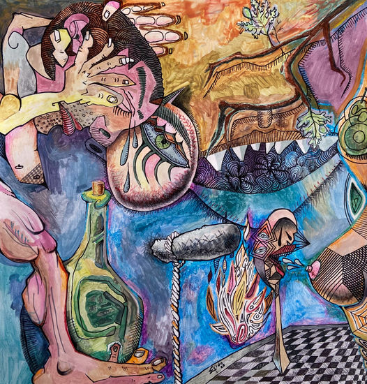 Mi vida es Mixed media Paper Landscaping