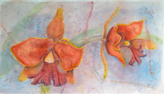 El orden del caos IX Watercolour Paper Floral Painting