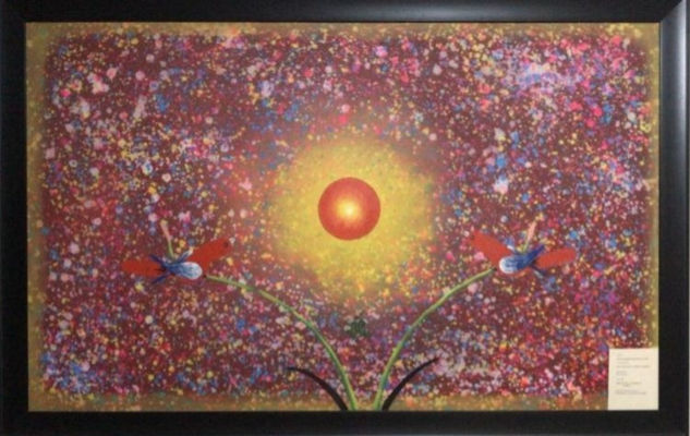 DOS PAJAROS MIRANDO AL SOL Oil Canvas Others