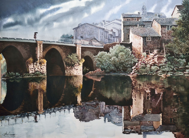 Puente sobre el Miño Watercolour Paper Landscaping