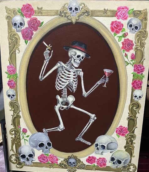 Graveyard Blues Media Mixta Lienzo Figura