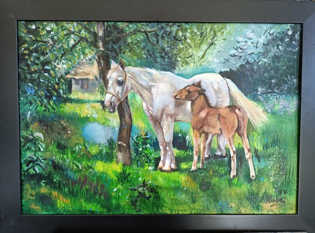A LA SOMBRA Oil Others Animals