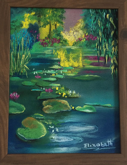 CAMINO DE LIRIOS Pastel Papel Paisaje