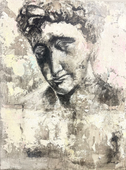 figura griega Pintura original pintada a mano | figura griega clásica | Arte contemporáneo en técnica mixta y acrílico, cuadro decorativo Acrílico Lienzo Figura