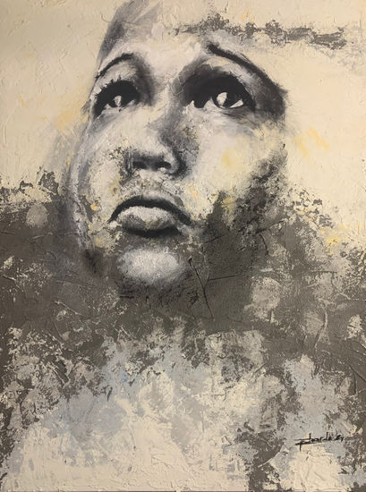 niño pensador Acrylic Canvas Figure Painting
