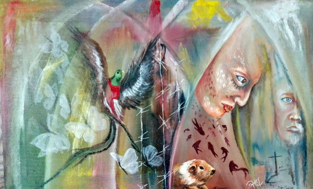 Cronicas del alma Oil Canvas Figure Painting