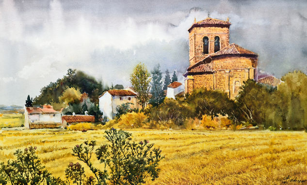 Iglesia de Boedo Acuarela Papel Paisaje