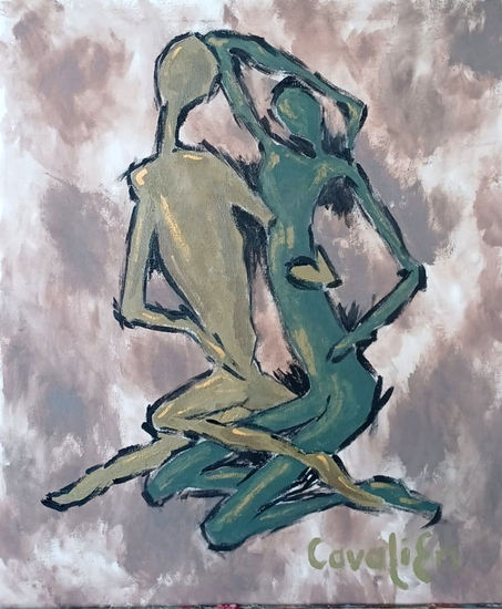 astral tantric emotion Óleo Lienzo Desnudos