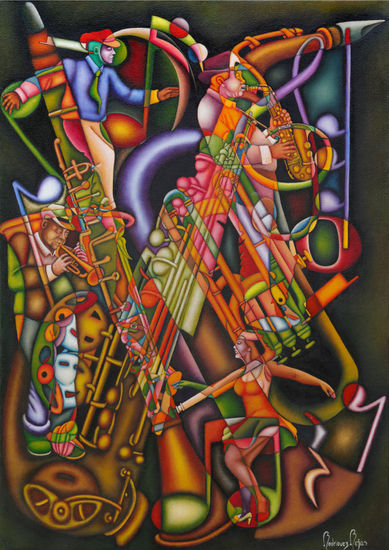 SWING Oil Textile Figure Painting