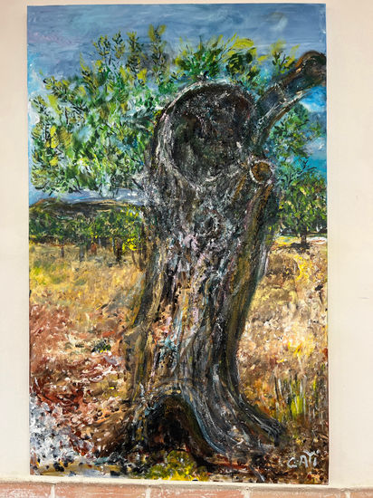 Almendro viejo Acrylic Canvas Landscaping