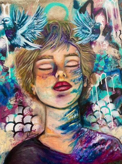 The alchemy of inside and outside Media Mixta Lienzo Retrato