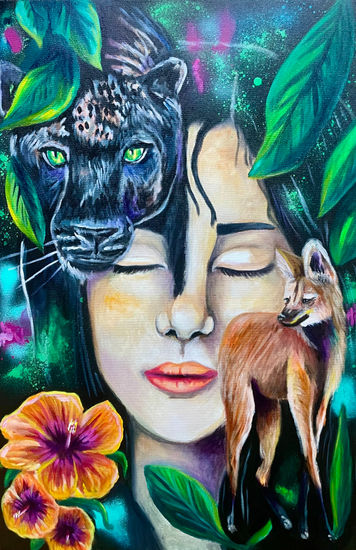 The alchemy of trust and control Mixed media Canvas Portrait