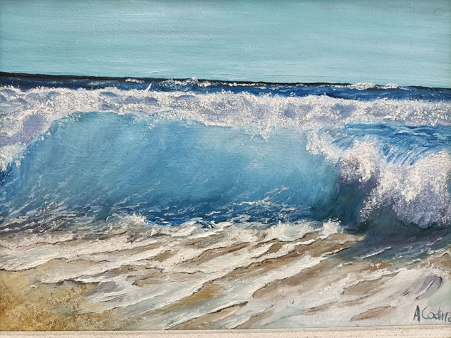 La ola Oil Panel Marine Painting