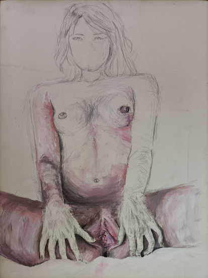 Ahora me ves Acrílico Lienzo Desnudos