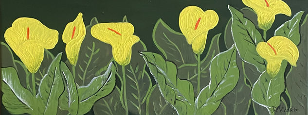 Calas amarillas Acrylic Canvas Floral Painting