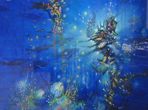 azul profundo Oil Canvas Others