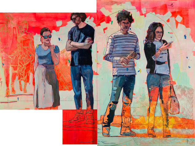 Gente XVI Media Mixta Tabla Retrato