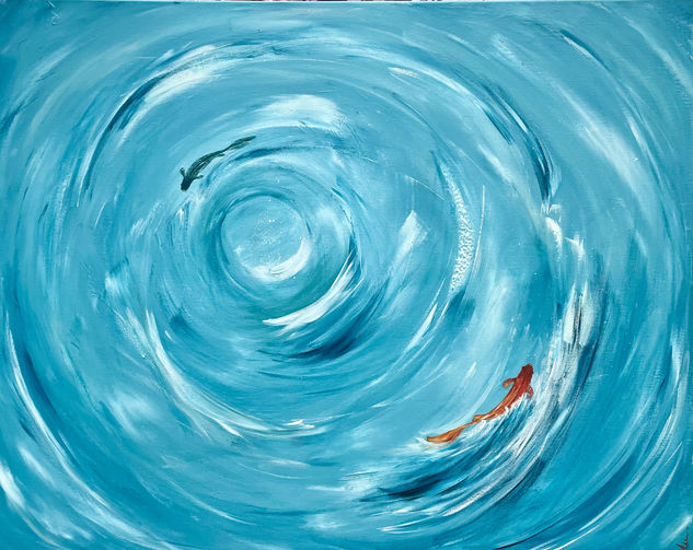 Cielo Liquido Acrylic Canvas Marine Painting