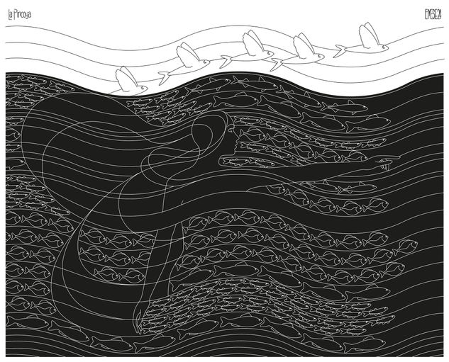 La  Pincoya. Leyenda de Chiloé. Ink