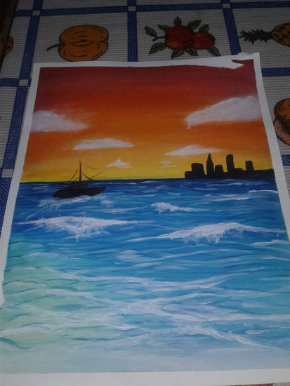 Nostalgia de horizonte Acrylic Card Landscaping