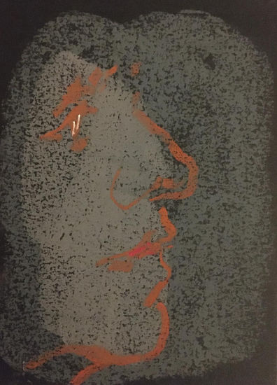 Perfil nocturno. Pastel Papel Retrato