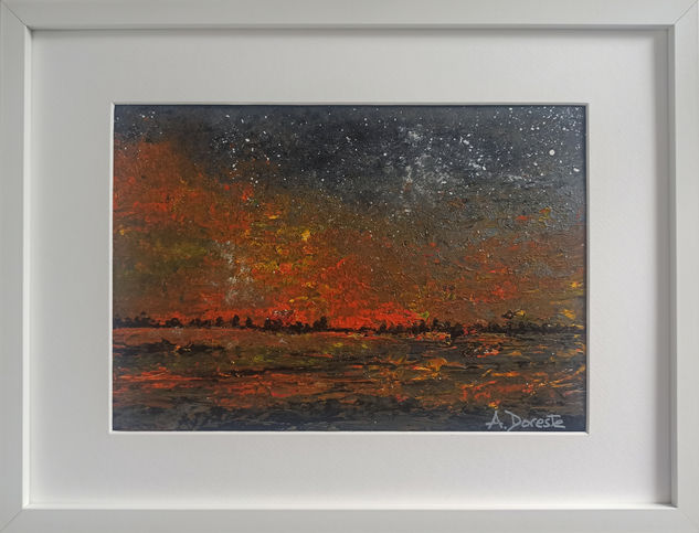 Paisaje nocturno Acrylic Paper Landscaping