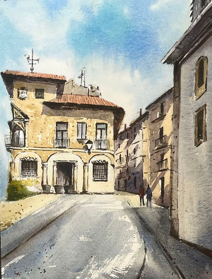 casa paquet gijon Watercolour Paper Landscaping
