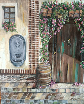 Puerta con flores