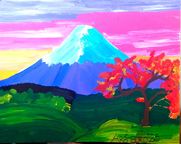 Monte Fuji Acrílico Papel Paisaje