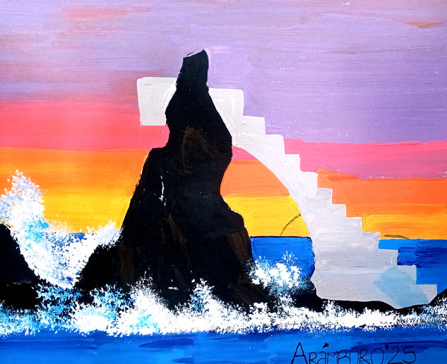 El Clavadista de Mazatlán Acrylic Paper Marine Painting